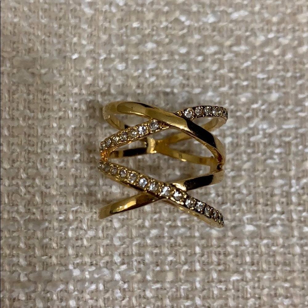 Banana Republic Double X Criss Cross Pave Ring